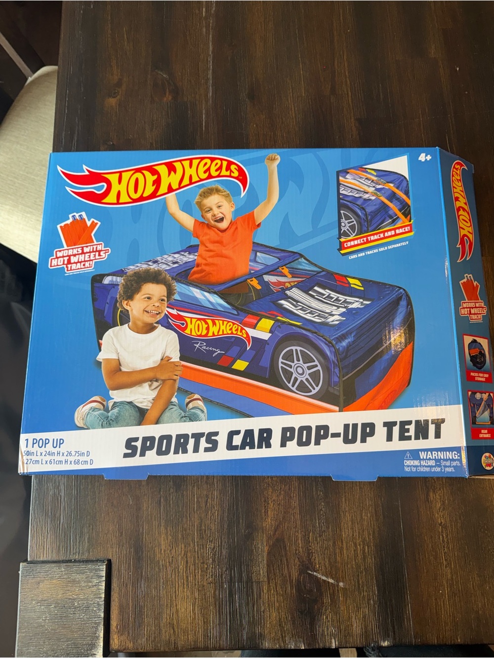 Hot Wheels Blue & Orange Sports Car Pop-Up Tent for Kids